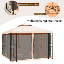 Load image into Gallery viewer, Gymax 10x10ft Metal Gazebo W/ Mosquito Netting Canopy Gazebo 2 Tier Vented Gazebo Top
