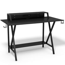 Load image into Gallery viewer, Gymax Gaming Desk All-In-One Professional Gamer Desk Cup Headphone Holder Power Strip

