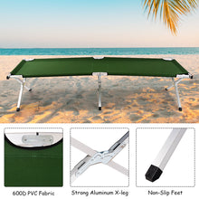 Load image into Gallery viewer, Gymax Aluminum Folding Camping Bed Outdoor Portable Military Cot Hiking Travel W/ Bag
