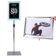 Load image into Gallery viewer, Gymax Adjustable Pedestal Poster Stand Aluminum Sign Holder 8.5 x 11 Inches Graphics
