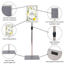 Load image into Gallery viewer, Gymax Adjustable Pedestal Poster Stand Aluminum Sign Holder 8.5 x 11 Inches Graphics
