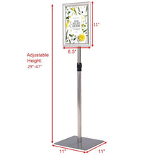 Load image into Gallery viewer, Gymax Adjustable Pedestal Poster Stand Aluminum Sign Holder 8.5 x 11 Inches Graphics
