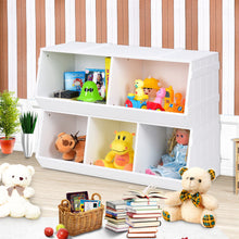 Load image into Gallery viewer, Gymax Kids Toy Box Storage Cabinet Flexible Stackable Bookcase Shelf Rack Organizer
