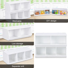 Load image into Gallery viewer, Gymax Kids Toy Box Storage Cabinet Flexible Stackable Bookcase Shelf Rack Organizer
