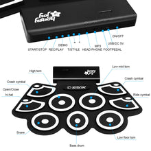 Load image into Gallery viewer, Gymax Electronic Roll Up Drum Set Silicone Rechargeable w/Foot Pedals Sticks
