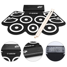 Load image into Gallery viewer, Gymax Electronic Roll Up Drum Set Silicone Rechargeable w/Foot Pedals Sticks
