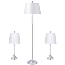Load image into Gallery viewer, Gymax 3-Piece Lamp Set 2 Table Lamps 1 Floor Lamp Chrome Finished Modern Home Bedroom
