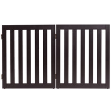 Load image into Gallery viewer, Gymax 24'' Configurable Folding Free Standing 5 Panel Wood Pet Dog Safety Fence Brown
