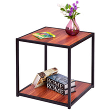 Load image into Gallery viewer, Gymax 20&#39;&#39; Metal Square Side/End Table Sofa Coffee Tea Stand Bottom W/2 Tier Shelf
