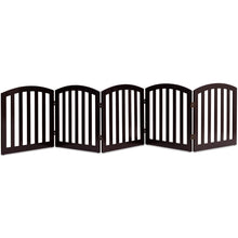 Load image into Gallery viewer, Gymax 24'' Configurable Folding Free Standing 6 Panel Wood Pet Dog Safety Fence Brown
