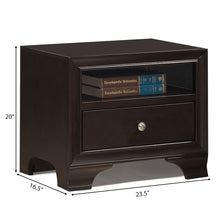 Load image into Gallery viewer, Gymax Vintage Nightstand Solid Wood Sofa Side End Table W/ USB Port &amp; Drawer Brown

