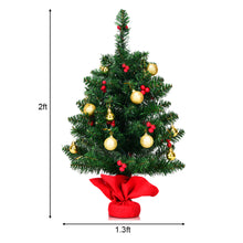 Load image into Gallery viewer, Gymax 24&#39;&#39; Pre-Lit PVC Christmas Tree Battery Operated Tabletop LED Lights Holiday Decor
