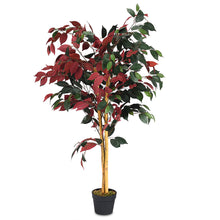Load image into Gallery viewer, Gymax Artificial Capensia Bush Home Decor 4 Feet Red Green Leaves
