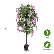Load image into Gallery viewer, Gymax Artificial Wistera Silk Tree Pink Flower 6 Feet Home Holiday Decor
