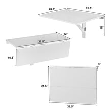 Load image into Gallery viewer, Gymax Wall-Mounted Drop-Leaf Table Folding Kitchen Dining Table Desk Space Saver White

