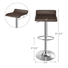 Load image into Gallery viewer, Gymax Set of 2 Swivel Bar Stool Adjustable PU Leather Backless Dining Chair Coffee New
