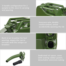 Load image into Gallery viewer, Gymax 5 Gallon 20L Jerry Fuel Can Steel Gas Container Emergency Backup w/ Spout Green
