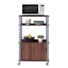 Load image into Gallery viewer, Gymax Bakers Rack Microwave Stand Rolling Storage Cart Multi-functional Display Walnut
