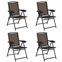 Load image into Gallery viewer, Gymax 4PCS Adjustable Folding Fabric Chair Powder Coated Steel Tube Frame Indoor Outdoor
