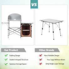 Load image into Gallery viewer, Gymax Outdoor Kitchen Foldable Grilling Stand Portable Camping Grill Table BBQ Table
