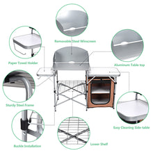 Load image into Gallery viewer, Gymax Outdoor Kitchen Foldable Grilling Stand Portable Camping Grill Table BBQ Table
