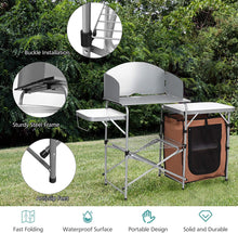 Load image into Gallery viewer, Gymax Outdoor Kitchen Foldable Grilling Stand Portable Camping Grill Table BBQ Table
