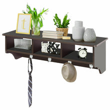 Load image into Gallery viewer, Gymax 31.5''L Hallway Coat Rack Storage Shelf Wall Mount Cubby Organizer Entryway w/Hooks
