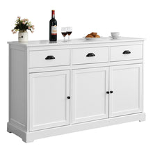 Load image into Gallery viewer, Gymax 3 Drawers Sideboard Buffet Cabinet Console Table Kitchen Storage Cupboard White

