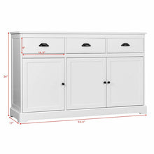 Load image into Gallery viewer, Gymax 3 Drawers Sideboard Buffet Cabinet Console Table Kitchen Storage Cupboard White

