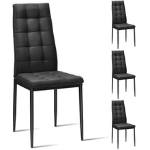 Load image into Gallery viewer, Gymax Set of 4 Kitchen Dining Side Chairs Fabric Cushion with Metal Frame High Back
