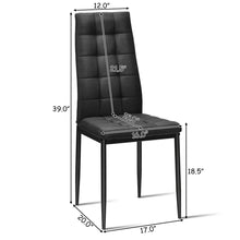 Load image into Gallery viewer, Gymax Set of 4 Kitchen Dining Side Chairs Fabric Cushion with Metal Frame High Back
