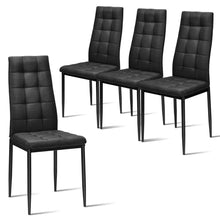 Load image into Gallery viewer, Gymax Set of 4 Kitchen Dining Side Chairs Fabric Cushion with Metal Frame High Back
