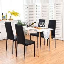Load image into Gallery viewer, Gymax Set of 4 PVC Dining Side Chairs with Metal Frame High Back Home Kitchen Black
