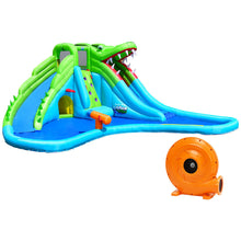 Load image into Gallery viewer, Gymax Crocodile Inflatable Water Slide Park Dual Slides Climbing Wall &amp; Splash Pool
