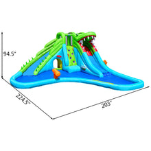 Load image into Gallery viewer, Gymax Crocodile Inflatable Water Slide Park Dual Slides Climbing Wall &amp; Splash Pool
