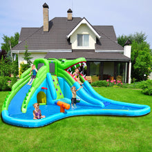 Load image into Gallery viewer, Gymax Crocodile Inflatable Water Slide Park Dual Slides Climbing Wall &amp; Splash Pool

