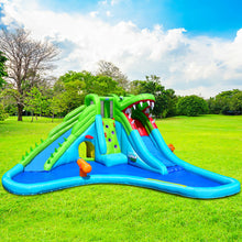 Load image into Gallery viewer, Gymax Crocodile Inflatable Water Slide Park Dual Slides Climbing Wall &amp; Splash Pool
