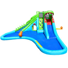 Load image into Gallery viewer, Gymax Crocodile Inflatable Water Slide Park Dual Slides Climbing Wall &amp; Splash Pool
