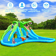 Load image into Gallery viewer, Gymax Crocodile Inflatable Water Slide Park Dual Slides Climbing Wall &amp; Splash Pool
