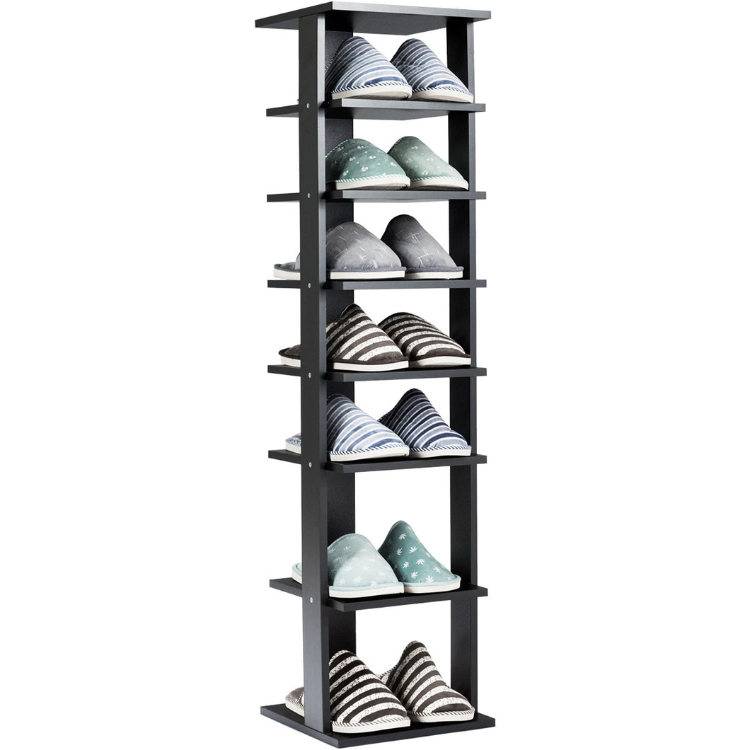 Gymax 7-Tier Shoe Rack Practical Free Standing Shelves Storage Shelves Concise Style