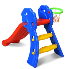 Load image into Gallery viewer, Gymax 2 Step Children Folding Slide w/ Basketball Hoop For Kids Indoor &amp; Outdoor
