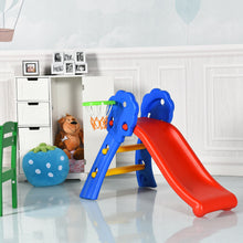 Load image into Gallery viewer, Gymax 2 Step Children Folding Slide w/ Basketball Hoop For Kids Indoor &amp; Outdoor
