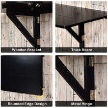 Load image into Gallery viewer, Gymax Wall-Mounted Drop-Leaf Table Floating Folding Desk Space Saver Black
