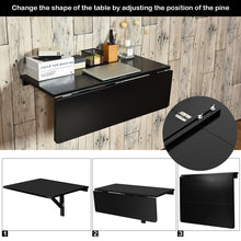 Load image into Gallery viewer, Gymax Wall-Mounted Drop-Leaf Table Floating Folding Desk Space Saver Black
