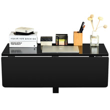 Load image into Gallery viewer, Gymax Wall-Mounted Drop-Leaf Table Floating Folding Desk Space Saver Black
