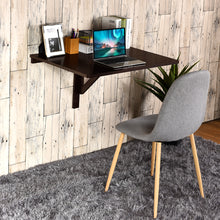 Load image into Gallery viewer, Gymax Wall-Mounted Drop-Leaf Table Folding Kitchen Dining Table Desk Space Saver
