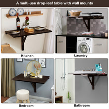 Load image into Gallery viewer, Gymax Wall-Mounted Drop-Leaf Table Folding Kitchen Dining Table Desk Space Saver
