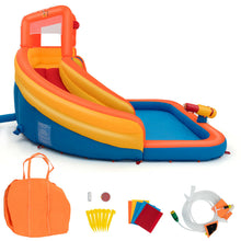 Load image into Gallery viewer, Gymax Inflatable Splash Water Bouncer Slide Bounce House w/ Climbing Wall &amp; Water Hose
