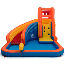 Load image into Gallery viewer, Gymax Inflatable Splash Water Bouncer Slide Bounce House w/ Climbing Wall &amp; Water Hose
