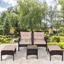 Load image into Gallery viewer, Gymax 5 PC Patio Set Sectional Rattan Wicker Furniture Set Home Outdoor
